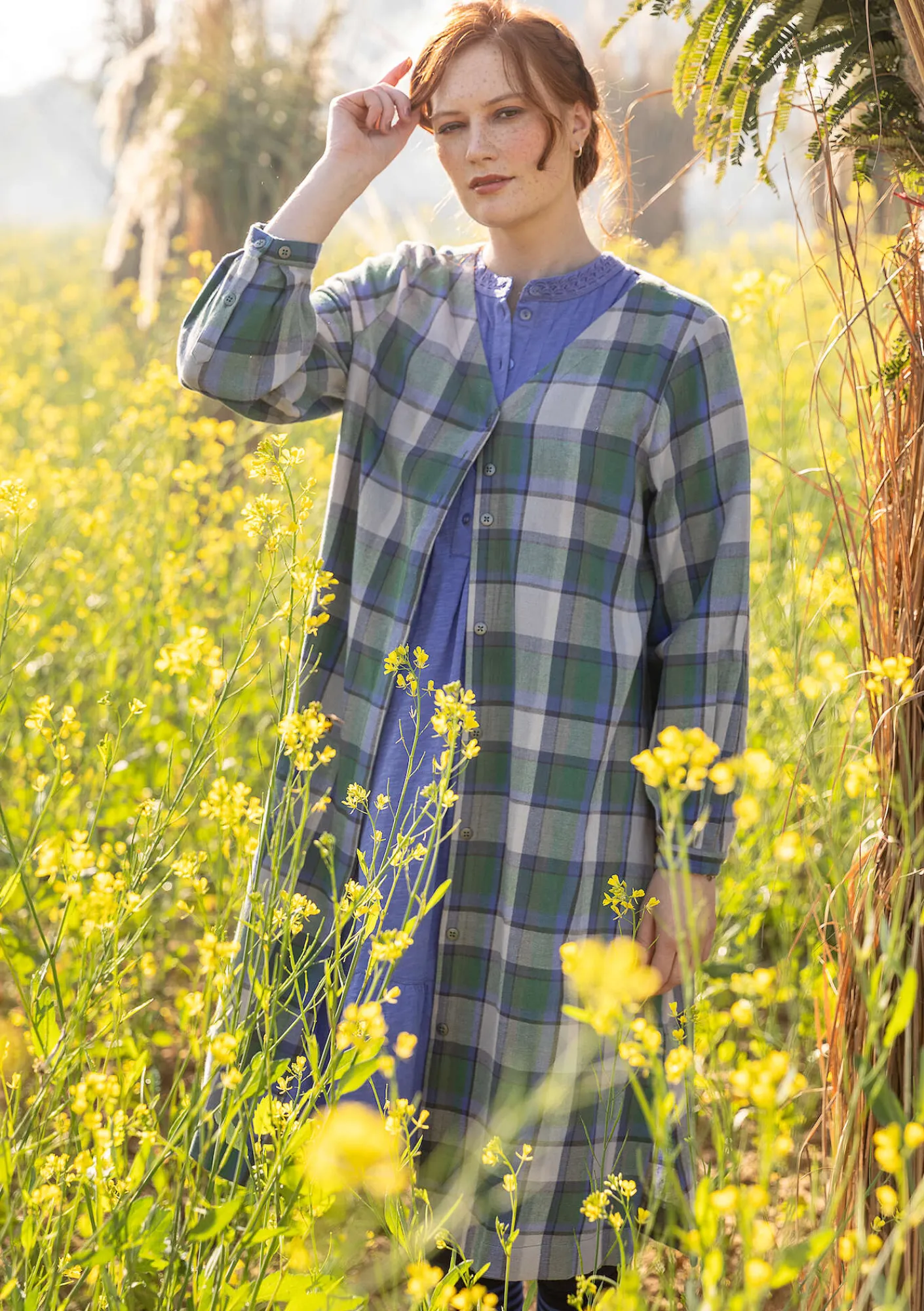 Vävd klänning "Skagen" i ekologisk bomull-Gudrun Sjödén Clearance