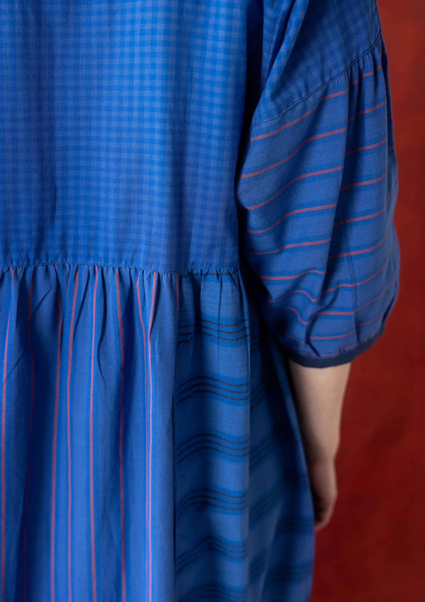 Vävd klänning "Sofia" i ekologisk bomull-Gudrun Sjödén New