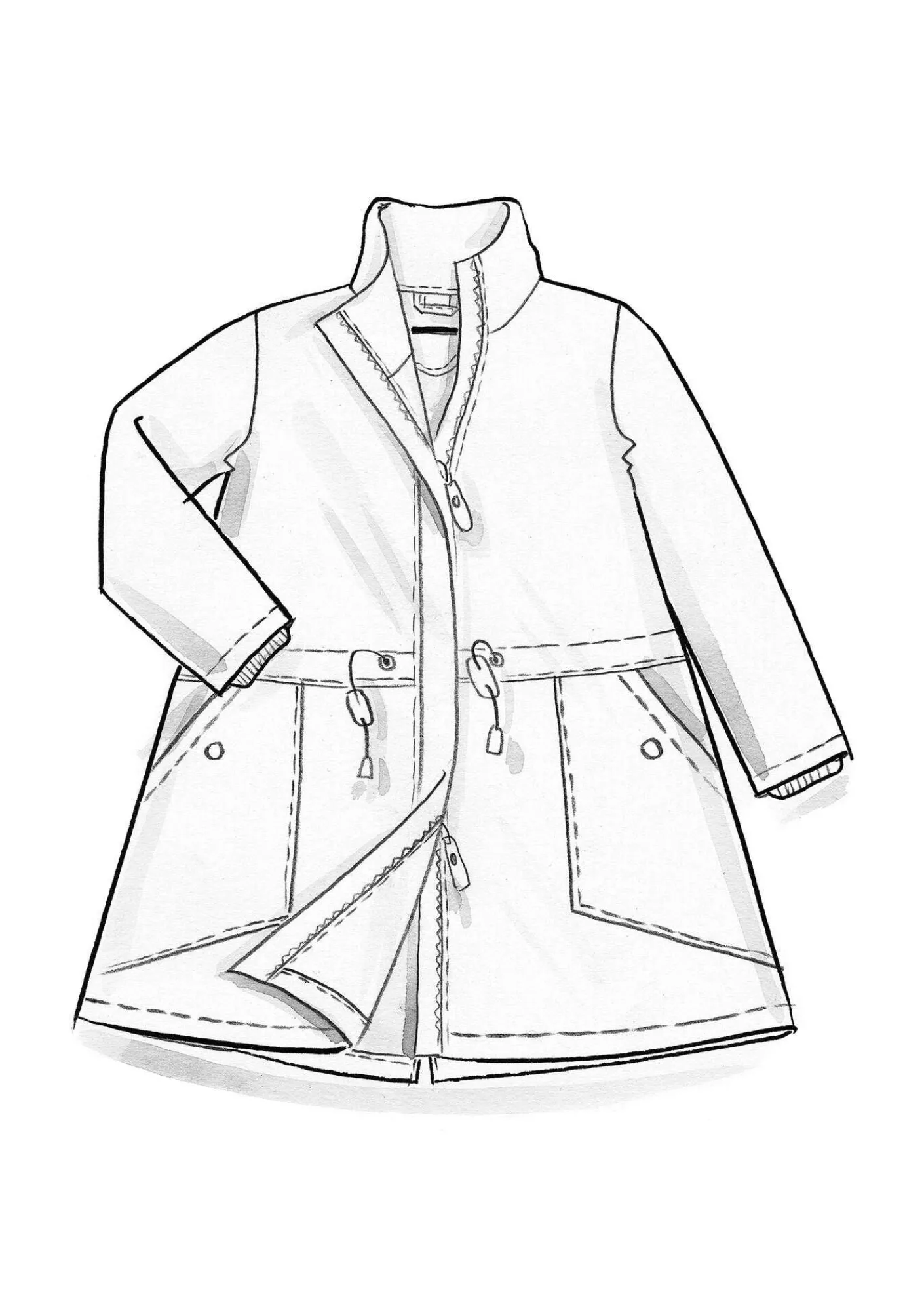 Vävd parkas "Lucy" i ekologisk bomull-Gudrun Sjödén Clearance