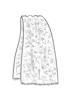 Vävd sjal "Fyrverkeri" i ull-Gudrun Sjödén