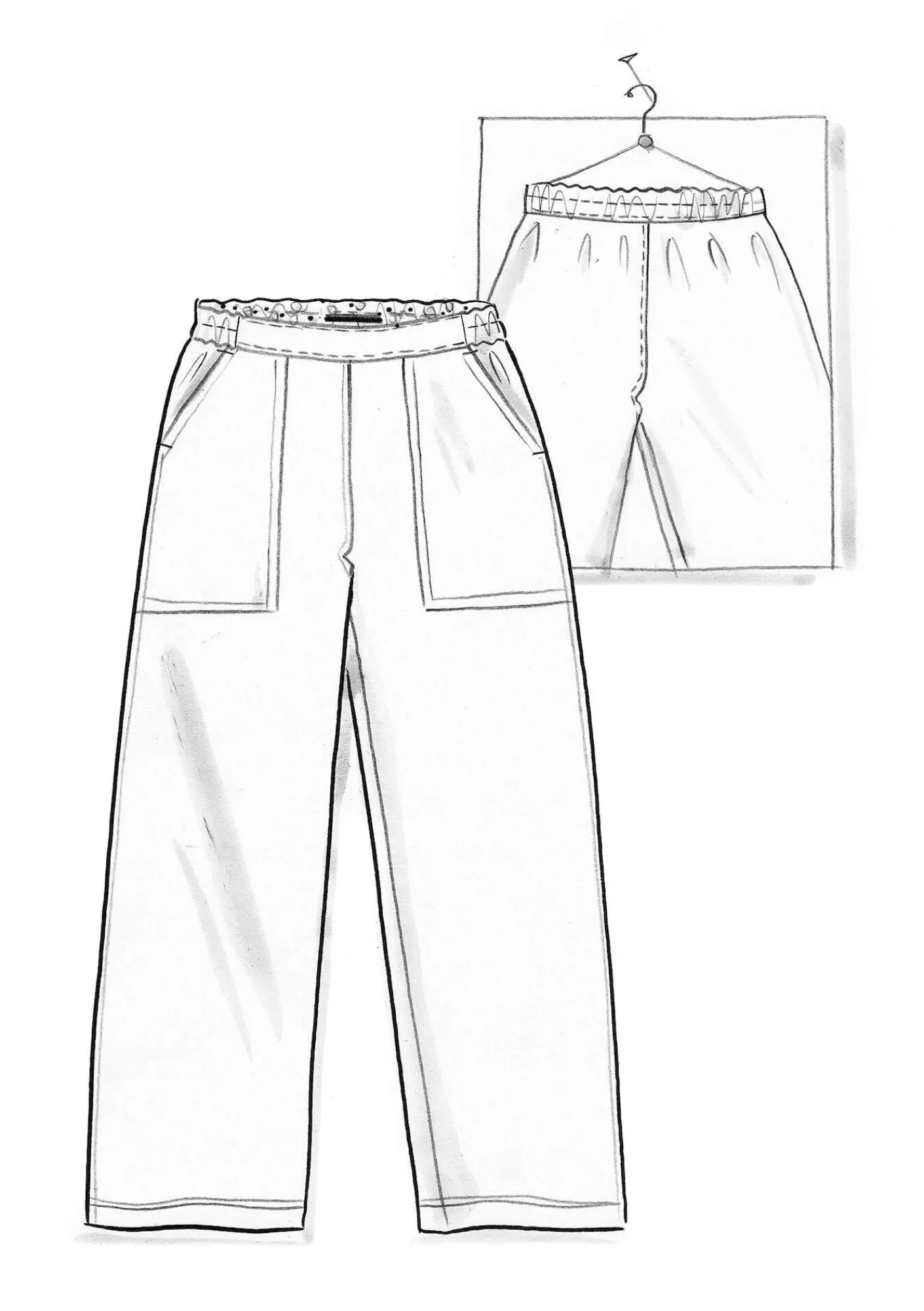 Vävd twillbyxa i ekologisk bomull-Gudrun Sjödén Outlet